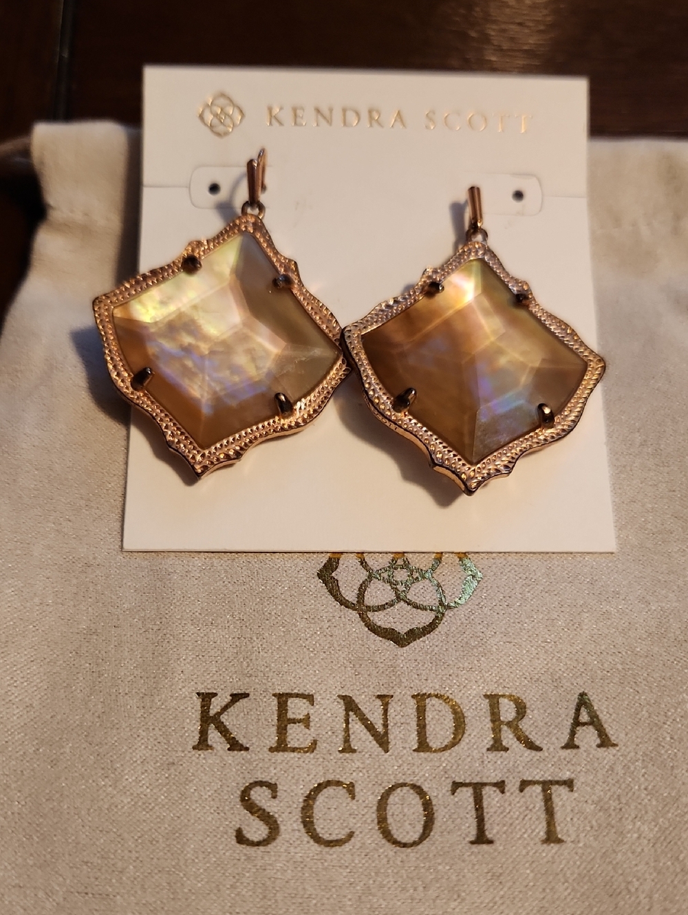 Kendra Scott Rose Gold Iridescent Mother-of-Pearl Kirsten Drop Earrings